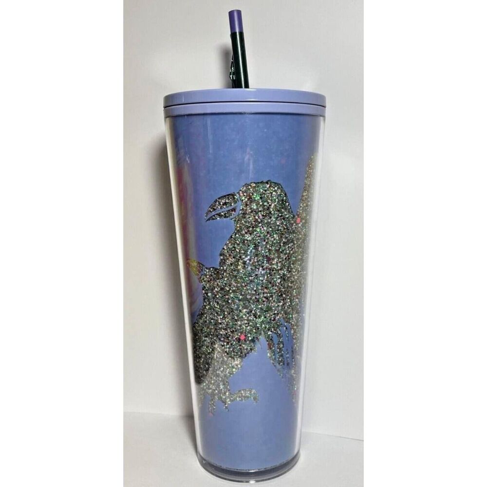 Starbucks 2022 Periwinkle Raven Glow in the Dark Cold Cup 24 Oz. NWT